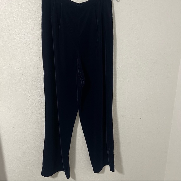 Vintage Talbots Women’s Size 12 Navy Velvet Velour Side Zip Dress Pants EUC - Picture 1 of 10